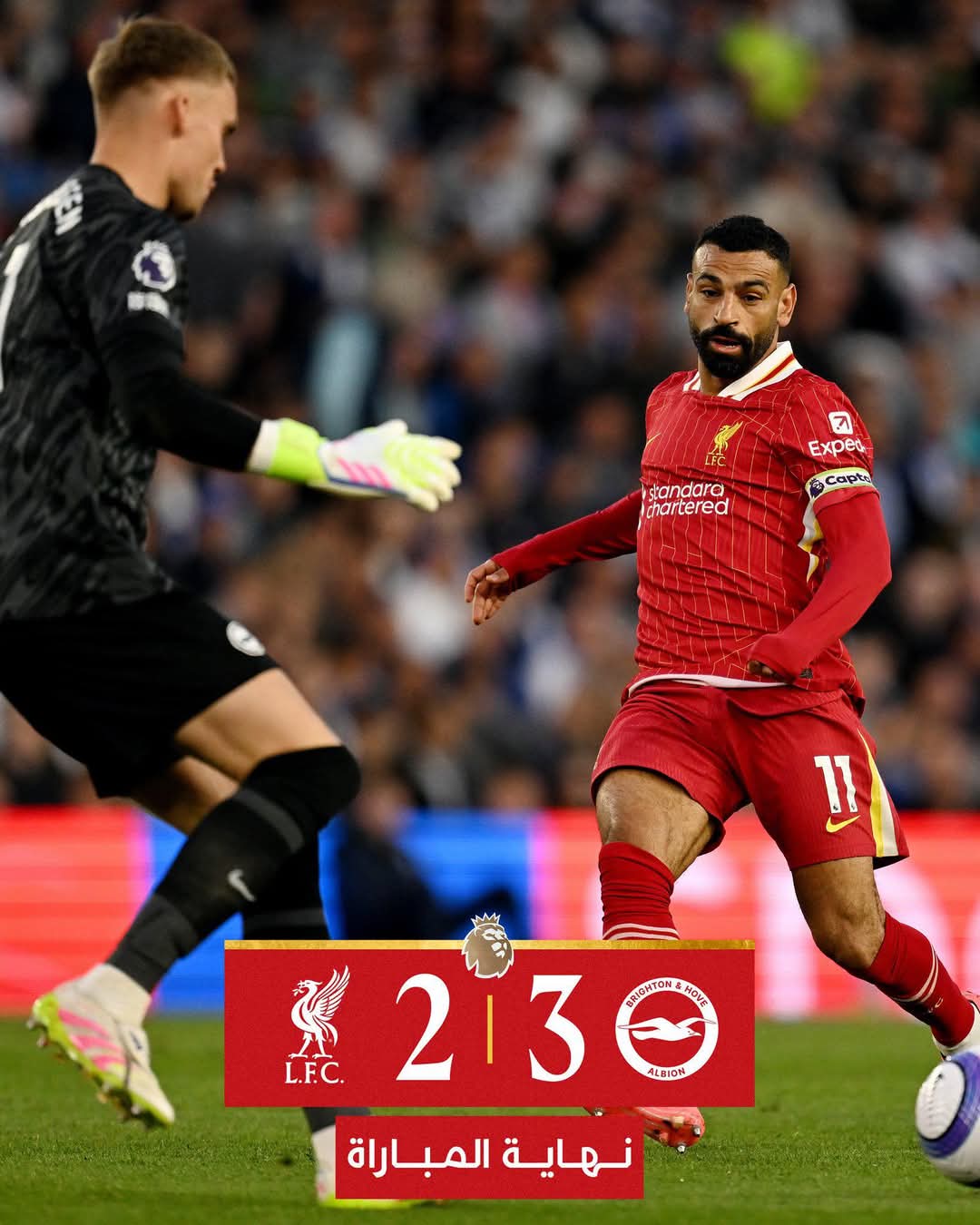 جماهير ليفربول تشعل الأجواء وتهاجم محمد صلاح بعد مباراة برايتون في الدوري الانجليزي