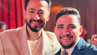 حمادة هلال والشاعري وعباس في حفل زفاف ابنة محمد فؤاد .. صور