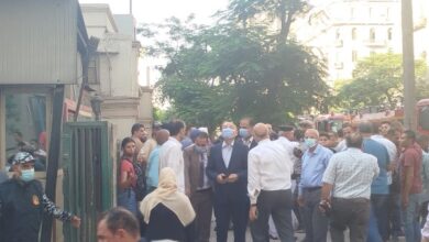 محافظ القاهرة يتابع إطفاء حريق سنترال رمسيس
